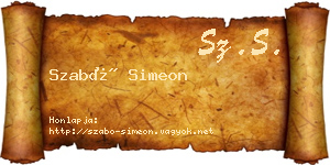 Szabó Simeon névjegykártya